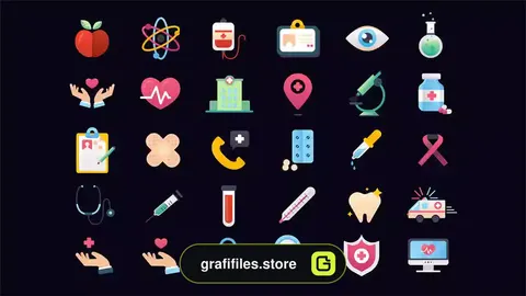 پروژه افترافکت 30 آیکون متحرک پزشکی