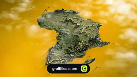 پروژه افترافکت نقشه آفریقا Africa Map