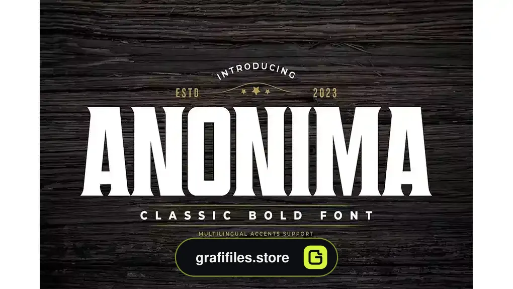 فونت انگلیسی کلاسیک ANONIMA - Classic Bold Serif Font
