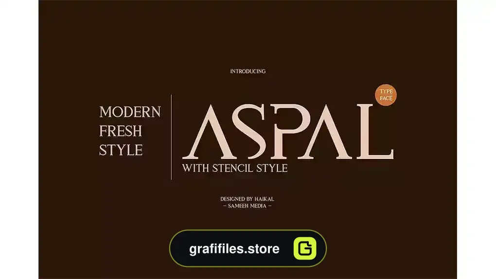 فونت انگلیسی مدرن Aspal Typeface Font
