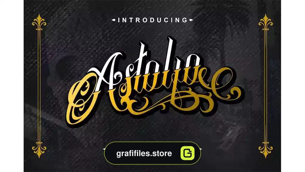 فونت انگلیسی تاتو Astolfo - Tattoo Font