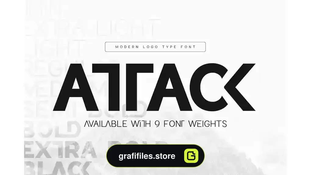 فونت انگلیسی لوگو Attack - Corporate Logo Font