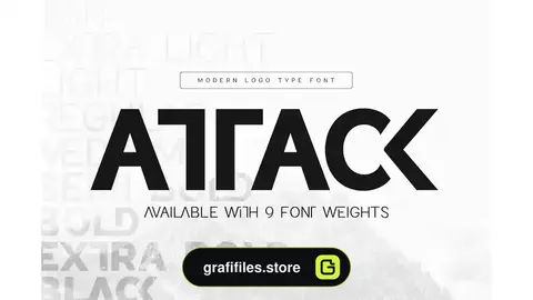 فونت انگلیسی لوگو Attack - Corporate Logo Font