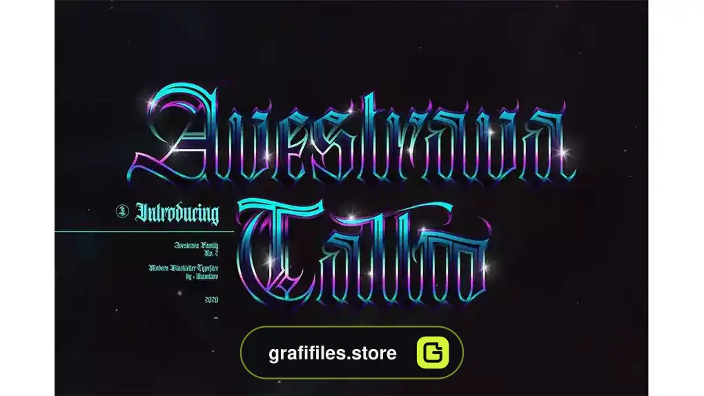 فونت انگلیسی تاتو Avestrava Tattoo