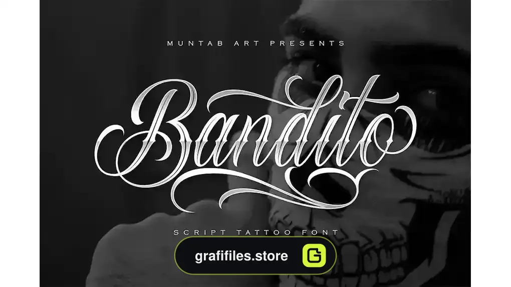 فونت انگلیسی تاتو Bandito Script | Tattoo font
