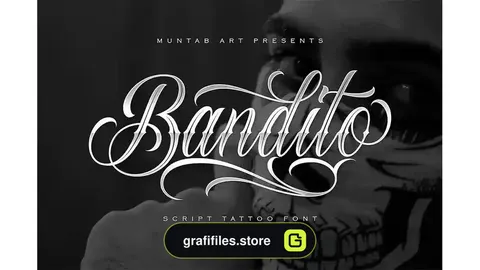 فونت انگلیسی تاتو Bandito Script | Tattoo font