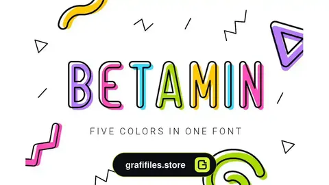 فونت انگلیسی طرح دار Betamin|colorful sans-serif font
