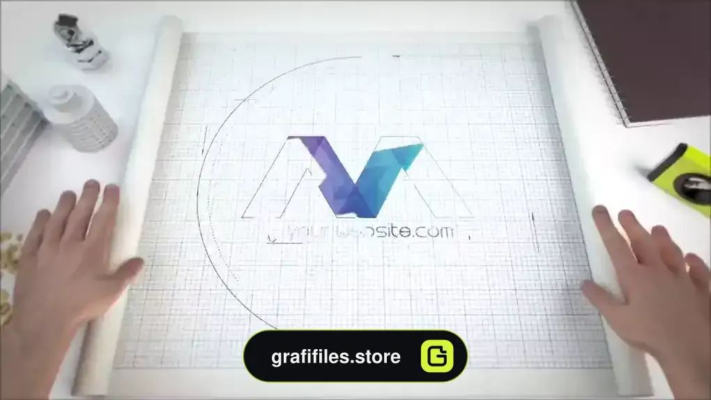 پروژه افترافکت لوگو معماری Blueprint Logo Reveals