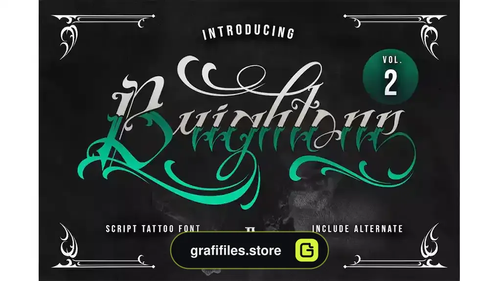فونت انگلیسی تاتو Brightone Vol. 2 - Tattoo Lettering