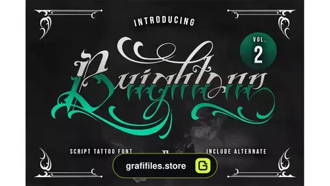 فونت انگلیسی تاتو Brightone Vol. 2 - Tattoo Lettering