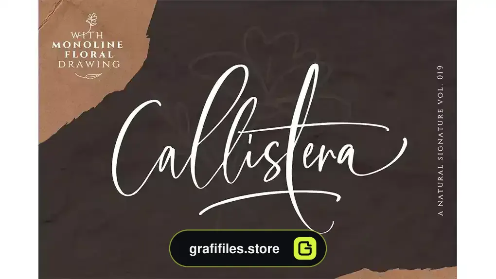 فونت انگلیسی به سبک امضا Callistera Signature Script