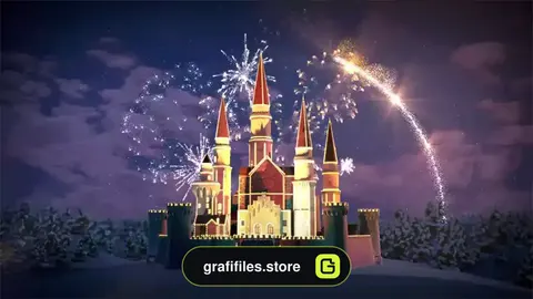 پروژه افترافکت لوگو کریسمس Christmas Castle