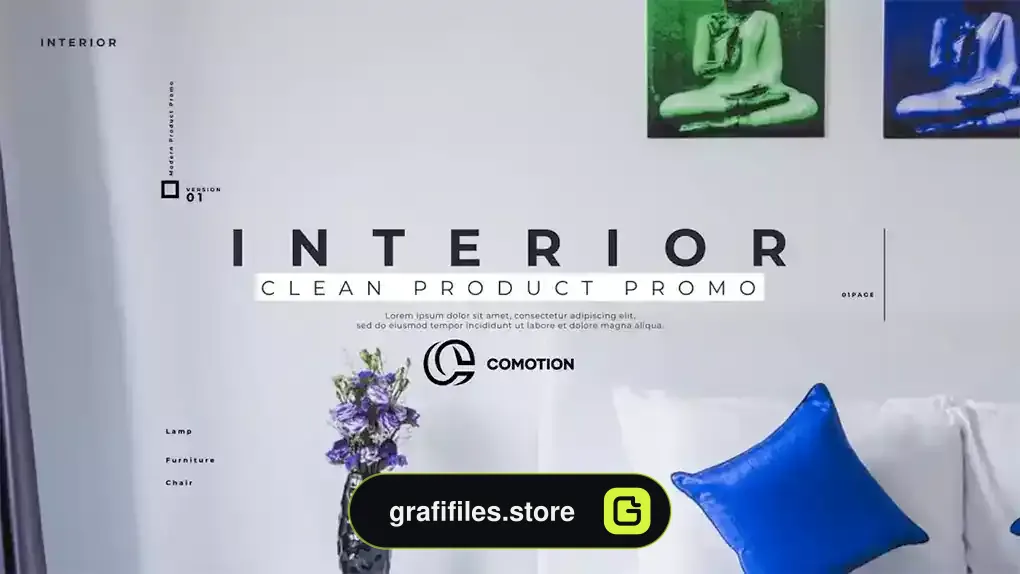 پروژه افترافکت تیزر تبلیغاتی معماری داخلی Clean Interior Product Promo