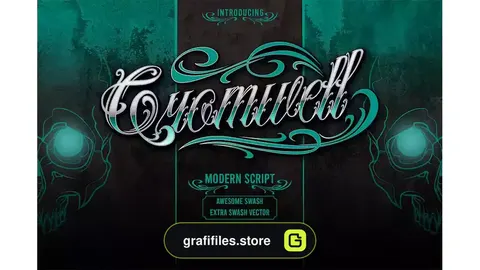 فونت انگلیسی تاتو Cromwell - Tattoo Lettering