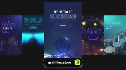 پروژه پریمیر استوری اینستاگرام ارز دیجیتال Crypto Stories Pack
