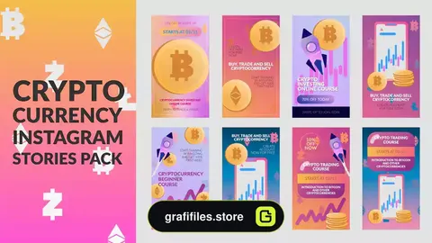 پروژه پریمیر استوری اینستاگرام ارز دیجیتال Cryptocurrency Stories Pack