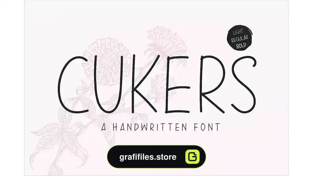 فونت انگلیسی دست نویس Cukers - A Handwritten Font