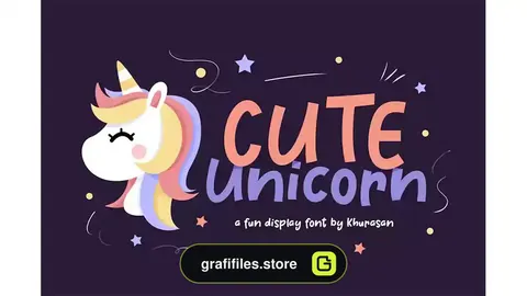 فونت انگلیسی فانتزی Cute Unicorn