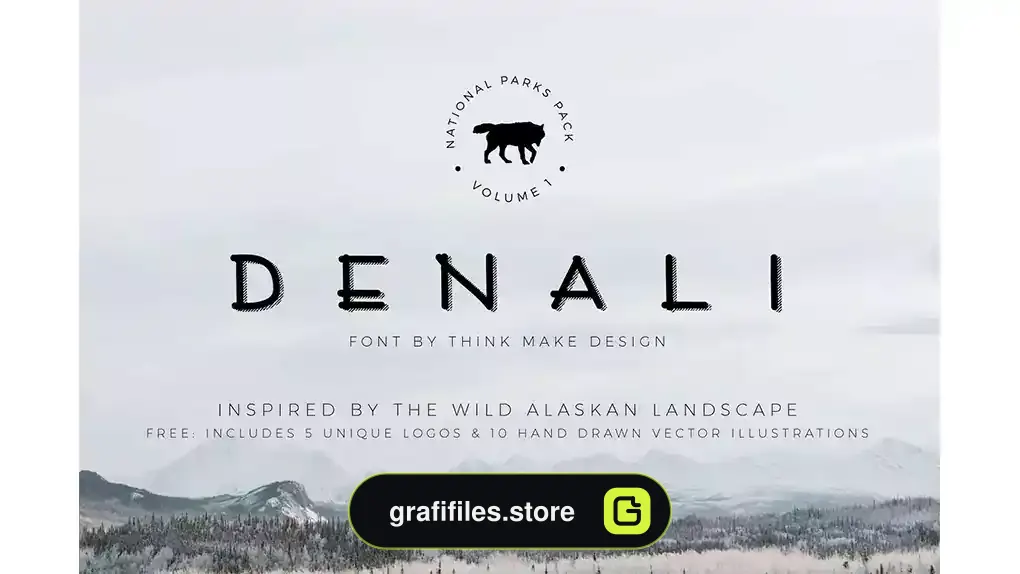 فونت انگلیسی لوگو Denali Font, Illustrations, & Logos