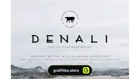 فونت انگلیسی لوگو Denali Font, Illustrations, & Logos