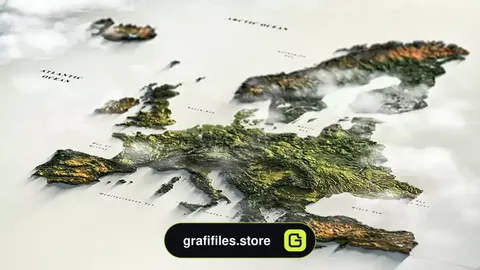 پروژه افترافکت نقشه اروپا Europe Map