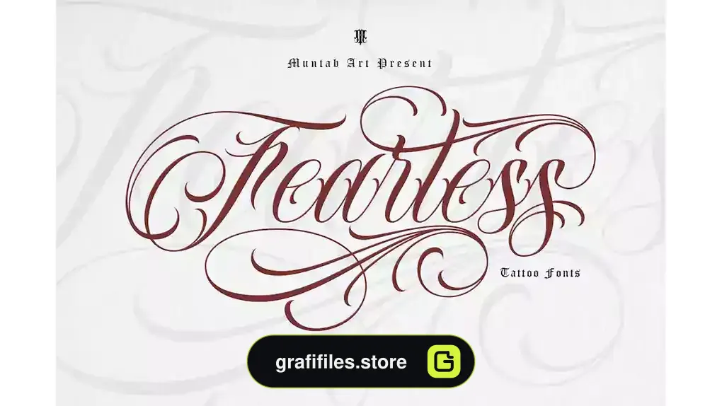 فونت انگلیسی تاتو Fearless | Tattoo Font