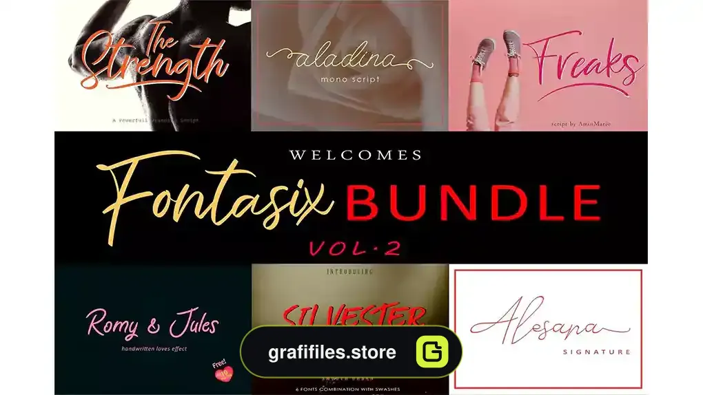فونت انگلیسی دست نویس FONTASIX BUNDLE // VOL.2