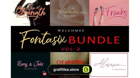 فونت انگلیسی دست نویس FONTASIX BUNDLE // VOL.2