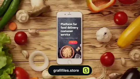 پروژه افترافکت لوگو اپلیکیشن غذا