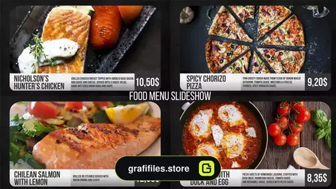 پروژه پریمیر اسلایدشو منو غذا Food Menu Slideshow 2