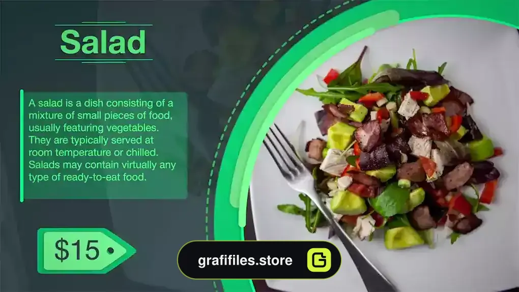 پروژه افترافکت اسلایدشو منو غذا Food Menu Slideshow