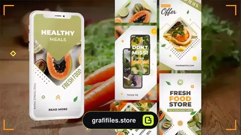 پروژه افترافکت استوری اینستاگرام غذا Food Stories