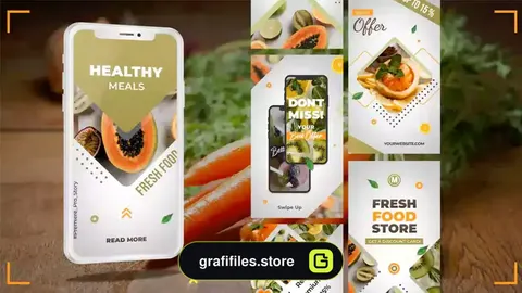پروژه پریمیر استوری اینستاگرام غذا Food Stories 2