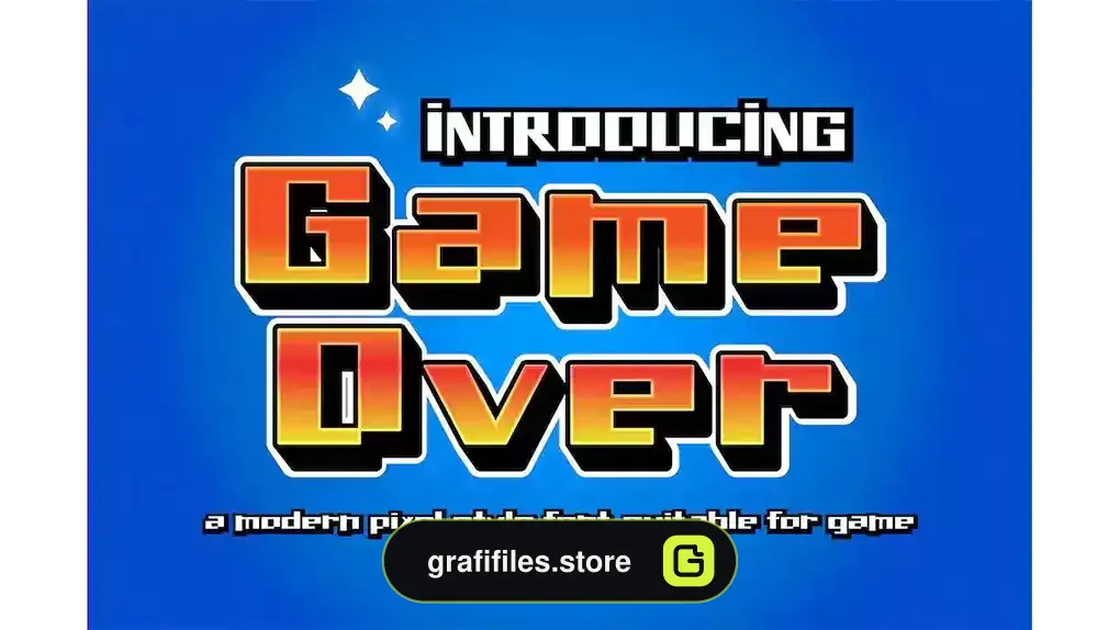 فونت انگلیسی گیمینگ Game Over - Modern Pixel Style Font