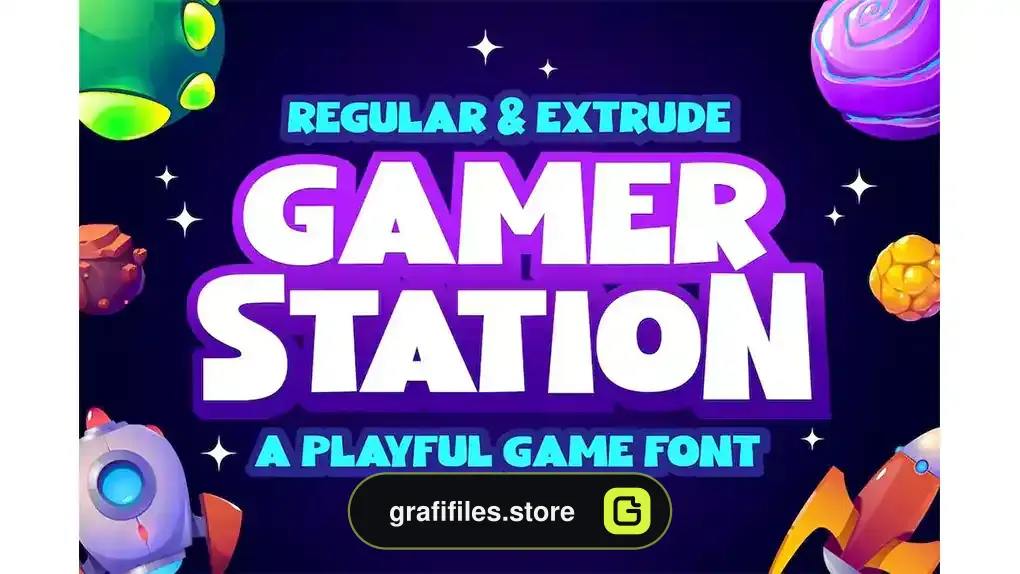 فونت انگلیسی گیمینگ Gamer Station a Playful Game Font