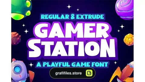 فونت انگلیسی گیمینگ Gamer Station a Playful Game Font