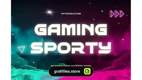 فونت انگلیسی گیمینگ Gaming Sporty futuristic Display Sans serif Font