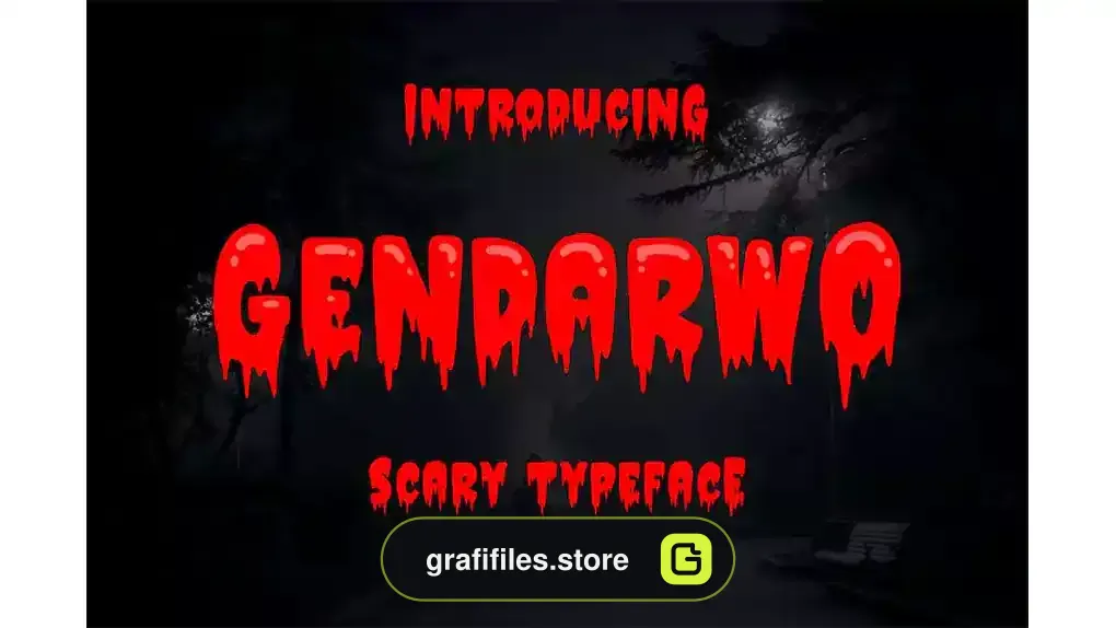 فونت انگلیسی ترسناک Gendarwo - Scary Typeface
