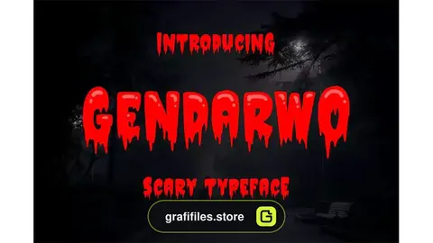 فونت انگلیسی ترسناک Gendarwo - Scary Typeface