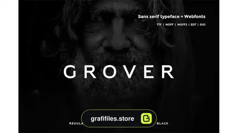 فونت انگلیسی ساده Grover - Modern Typeface + WebFont
