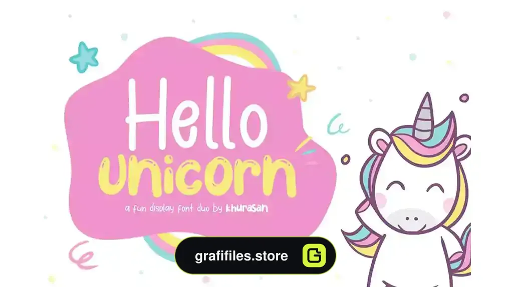 فونت انگلیسی فانتزی Hello Unicorn Font Duo