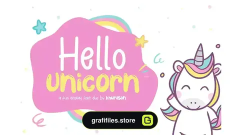 فونت انگلیسی فانتزی Hello Unicorn Font Duo