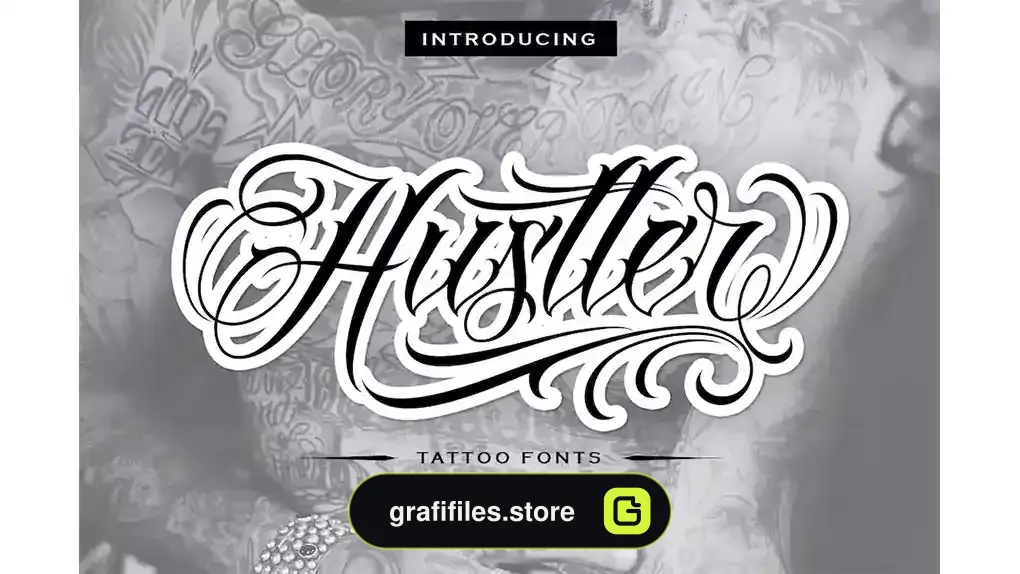 فونت انگلیسی تاتو Hustler | Tattoo Style
