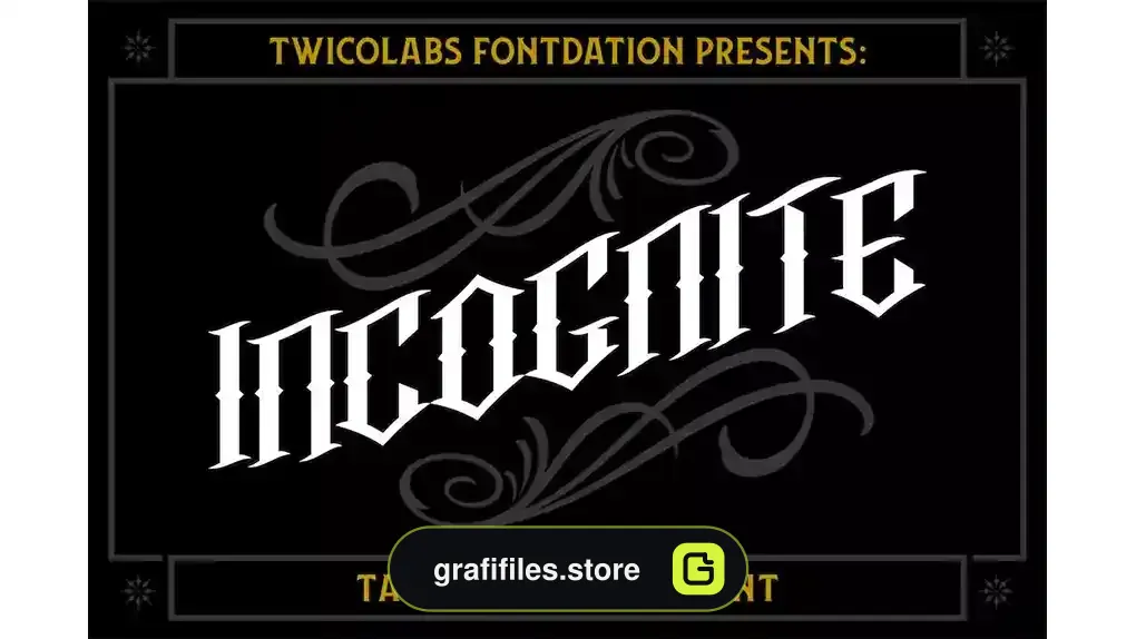 فونت انگلیسی تاتو Incognite Tattoo Font