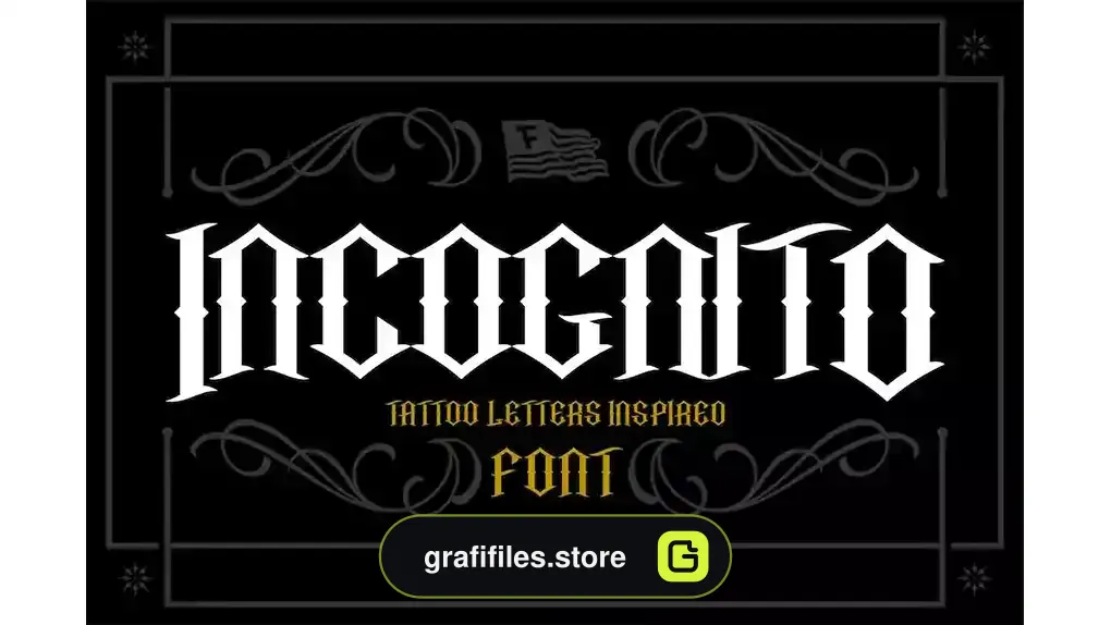 فونت انگلیسی تاتو Incognito Tattoo Font