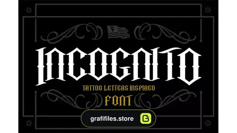 فونت انگلیسی تاتو Incognito Tattoo Font
