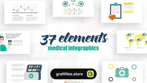 پروژه افترافکت اینفوگرافی پزشکی Infographics Medicine Elements 2