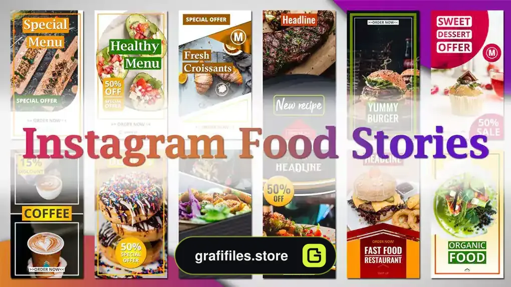 پروژه افترافکت استوری اینستاگرام غذا Instagram Food Stories