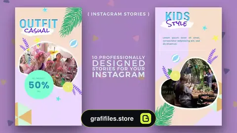 پروژه افترافکت استوری اینستاگرام تولد کودک Instagram Stories: Baby Birthday