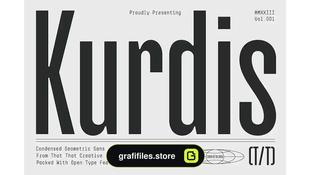 فونت انگلیسی لوگو Kurdis Condensed Logo Font